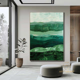 Large Green Oil Painting Green Abstract Wall Art Green Abstract Textured Painting Modern Minimalist Living Room Home Decor Sofa Wall Art