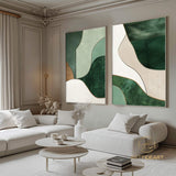 Pure Green Minimalist Art Living Room Set Of 2 Art Green Wall Decor The Art Behind The Sofa Advanced Green Wall Art Green Texture Art