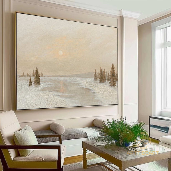 Large Landscape Wall Art Large Sunset Painting Seascape Painting Snow scene Painting Beach Scene Art Ocean painting Beach Sky Art Decor