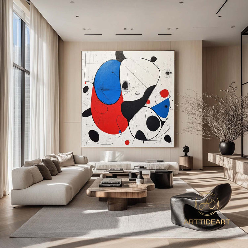 Large Abstract Colorful Painting,Abstract Colorful geometric Painting,Abstract Hand-painting Texture Colorful Wall Art Living Room Decor