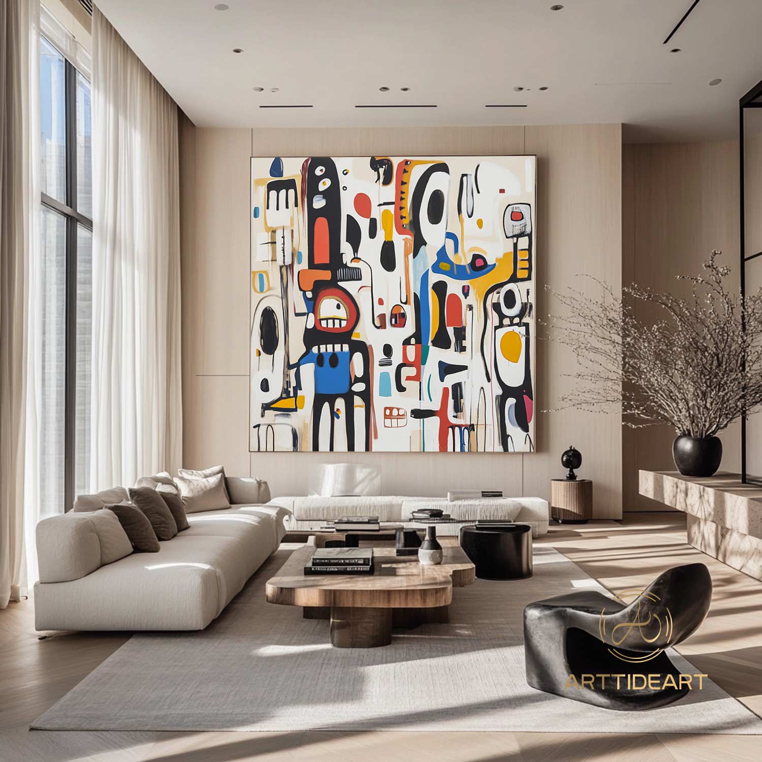 Original Abstract Colorful Cubist Faces Paintings On Canvas Picasso-Inspired Geometric Art Vibrant Modernism Oil Painting Home Wall Decor