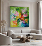 Original flower oil painting large flower painting colorful wall art Palette knife painting Oil paintings of blooming flowers Gifts for her