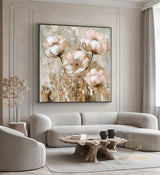 Original Colorful Flower Painting on Canvas Textured Wall Art Custom Canvas Art Floral Painting Modern Art Living Room Wall Art Fancy Art