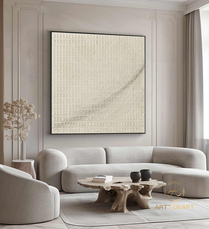 Neutral Wall Art Wabi Sabi Wall Art Large Beige Abstract Wall Art Beige 3D Texture Painting Abstract Beige Painting Minimalist Art on Canvas