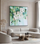 Original Flower Textured Wall Art 3D Abstract Painting On Canvas Floral Wall Decor Living Room Art Hand-Painted Pastel Flower Spring Decor