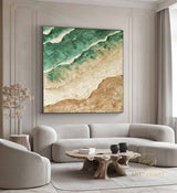 Large Wall Art Abstract Ocean Painting 3D Ocean Texture Painting Ocean Waves Painting Original Ocean Art Original Beach Home Decor