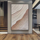 Minimalist Beach Oil Painting on Canvas Abstract Large Wall Art Custom Painting Original Texture Ocean Wall Decor Modern Living Room Art