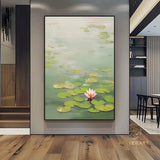 Lotus Acrylic Painting on Canvas Lotus Painting Original Abstract Painting Landscape Painting Impression Art Contemporary Art