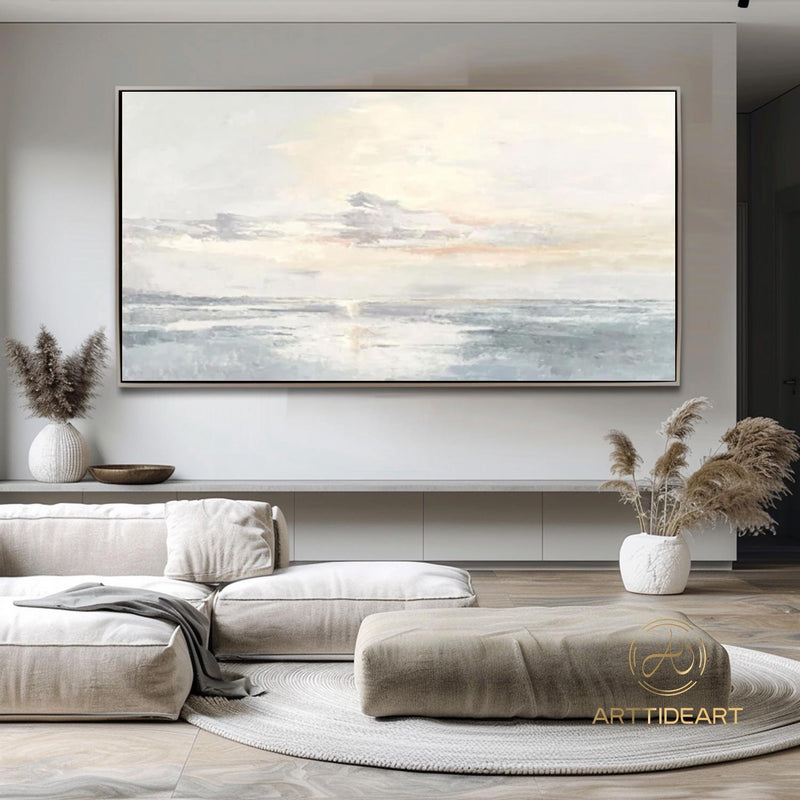 Large ocean sunset painting coastal wall art ocean painting beach painting big sea abstract painting seascape painting ocean art canvas