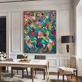 Colorful texture wall art colorful painting colorful wall art green yellow blue abstract wall art Henri Matisse style impressionist painting