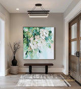 Original Flower Textured Wall Art 3D Abstract Painting On Canvas Floral Wall Decor Living Room Art Hand-Painted Pastel Flower Spring Decor