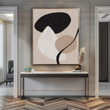 Beige Minimalist Painting Beige and Black Painting Beige abstract Painting Living Room Decor Textured Painting black and white abstract art