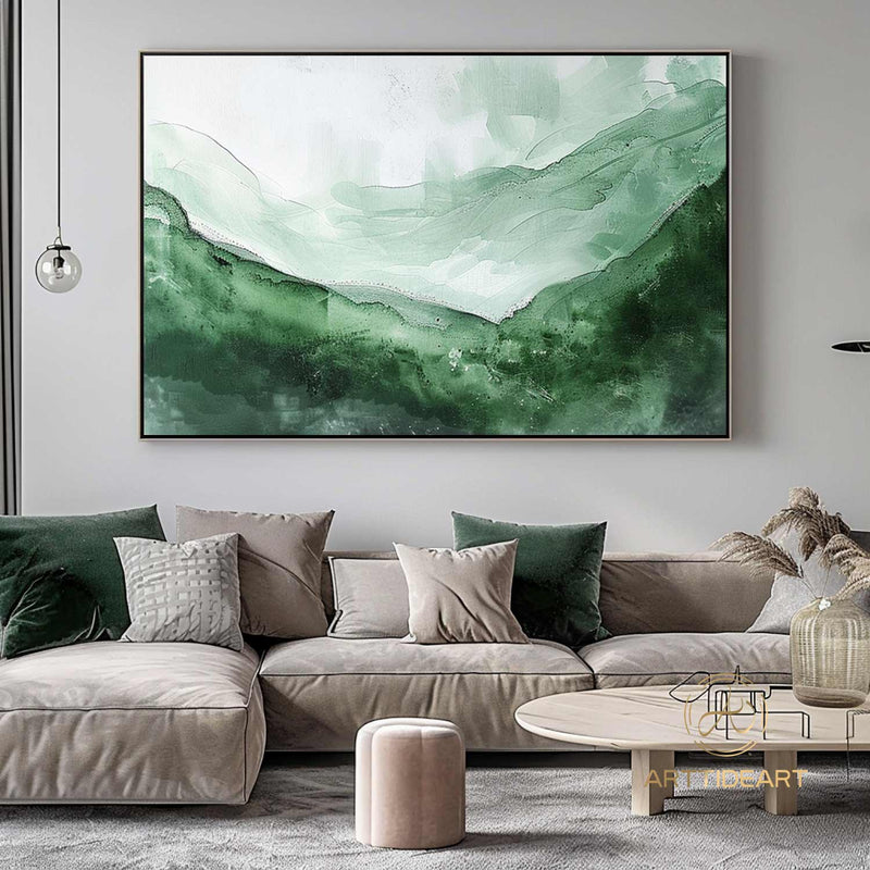 Green Minimalist Wall Painting Original Green Abstract Art Large Green Texture Painting Green Canvas Painting Modern Minimalist Textured Art