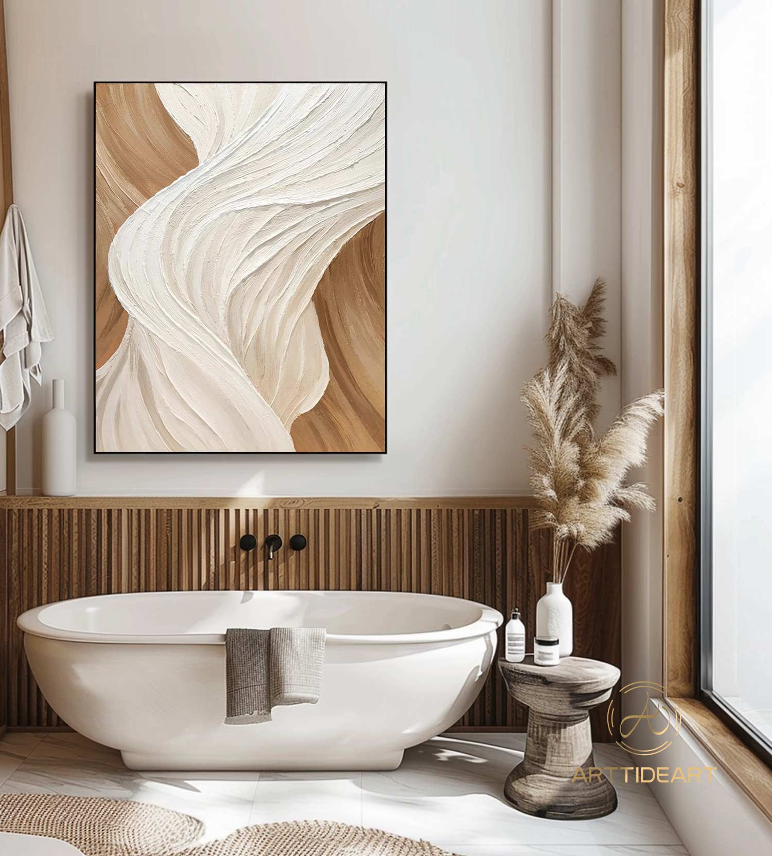 Brown Minimalist Wall Art Wabi Sabi Wall Art Brown and Beige 3D Texture Painting Brown Minimalist Painting Large Neutral Textured Wall Art