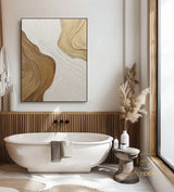 Wabi Sabi Wall Art Brown 3D Textured Painting on Canvas Earth Tone Minimalist Painting Neutral Brown Minimalist Wall Art Boho Texture Art
