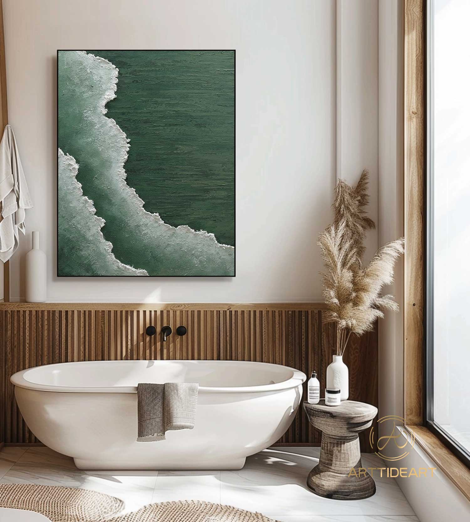 Green Minimalist Art Green White Texture Painting Green Canvas Wall Art Green White Texture Art Green And White Wall Art Green Wall Decor