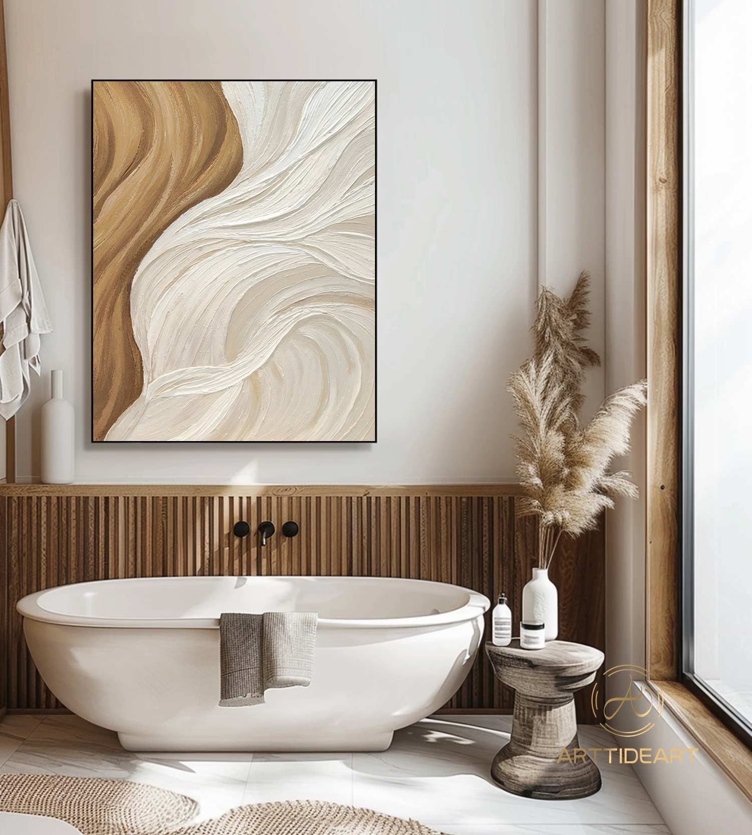 Beige Brown Texture Wall Art Wabi Sabi Wall Art Large Beige Minimalist Canvas Painting Neutral Minimalist Wall Art Modern Texture Painting