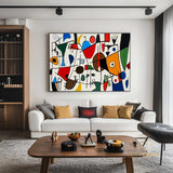 Original Abstract Colorful Cubist Faces Paintings On Canvas Picasso-Inspired Geometric Art Vibrant Modernism Oil Painting Home Wall Decor