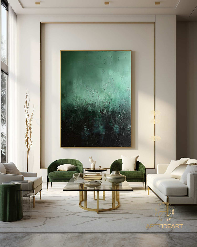 Large Green Abstract Painting Green Art Modern Abstract Painting Contemporary Painting Original Abstract Art Home Decoration Boho Decor