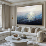 large abstract sunset painting blue sea abstract painting ocean painting coastal painting on canvas seascape painting landscape painting