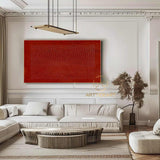 3D Red Minimalist Textured Wall Art Crimson Painting Red Wabi Sabi Wall Art Painting on Canvas Wabi-Sabi Wall Art Living Room Painting