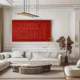 3D texutred pure red art beige darkred textured wall art textured canvas art 3d red textured painting crimson minimalist painting art